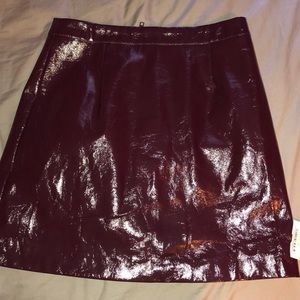 Leather maroon skirt NWT